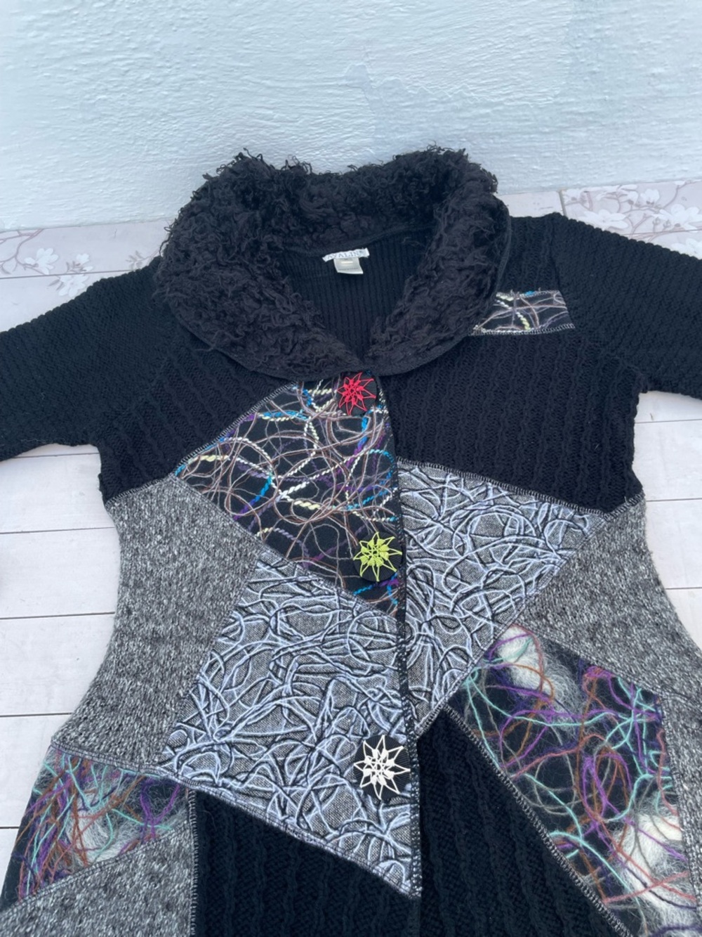 Avalin Black Knit Hoodie Cardigan - Picture 5 of 9